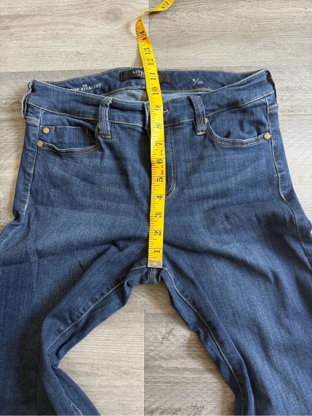 Liverpool Crop Straight Jeans 6 Dark Wash Stretchy Streetwear - Picture 9 of 12